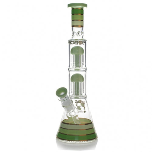PhoenixStar 13.8” Double Showerhead Percolator Beaker Bong