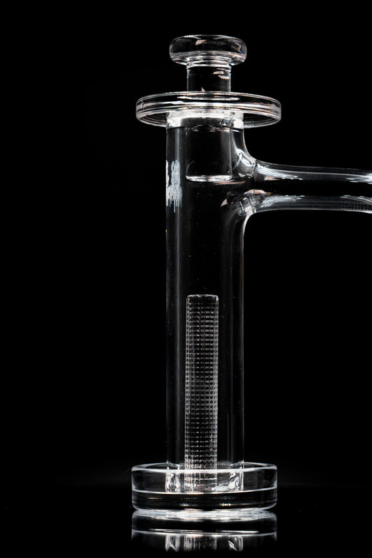 10mm Terp Slurper Tower By Is It Fire Or Not with Engraved Pillar and Top Hat Cap