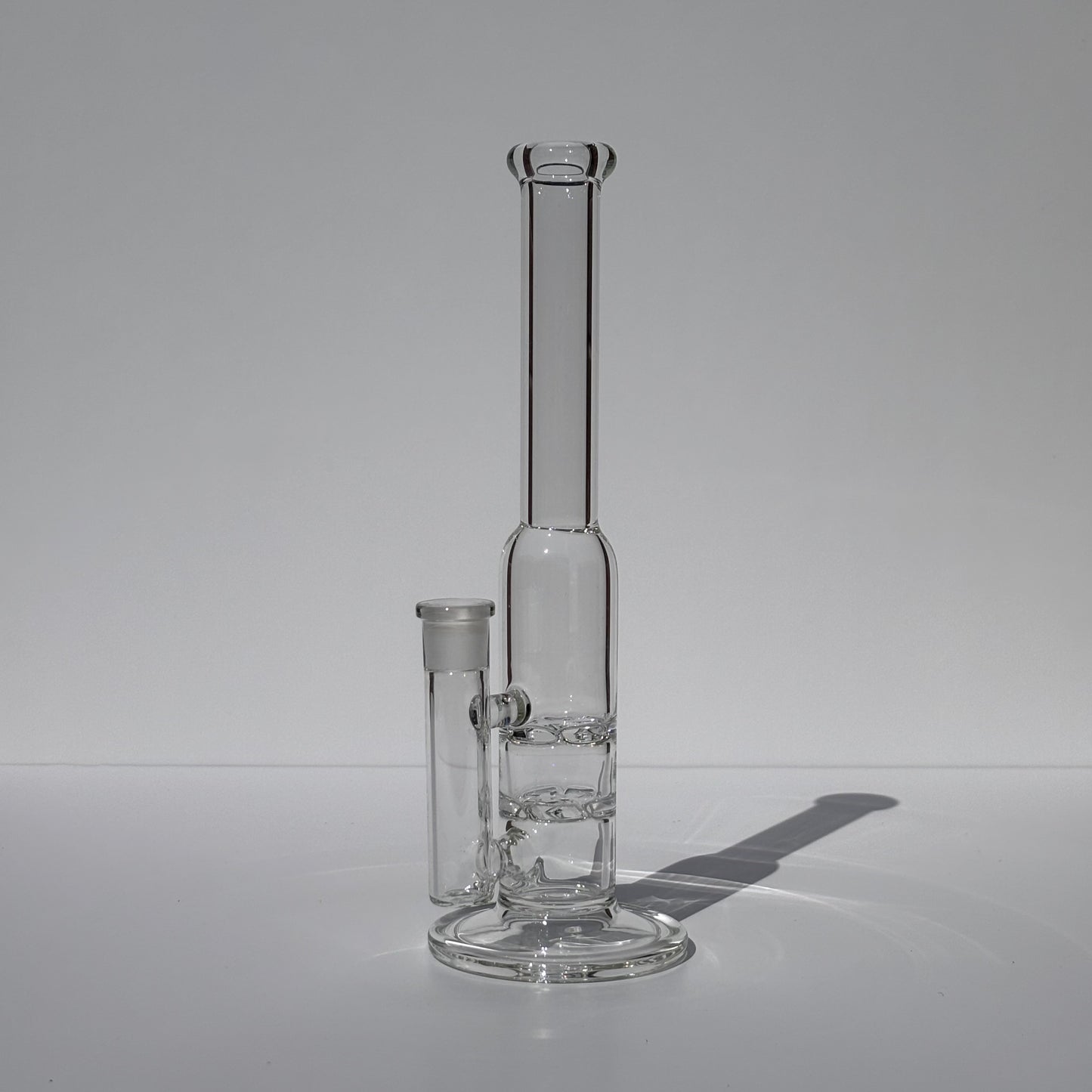 10” Twin Slanted Percolator Tube Bong w/Disc Base