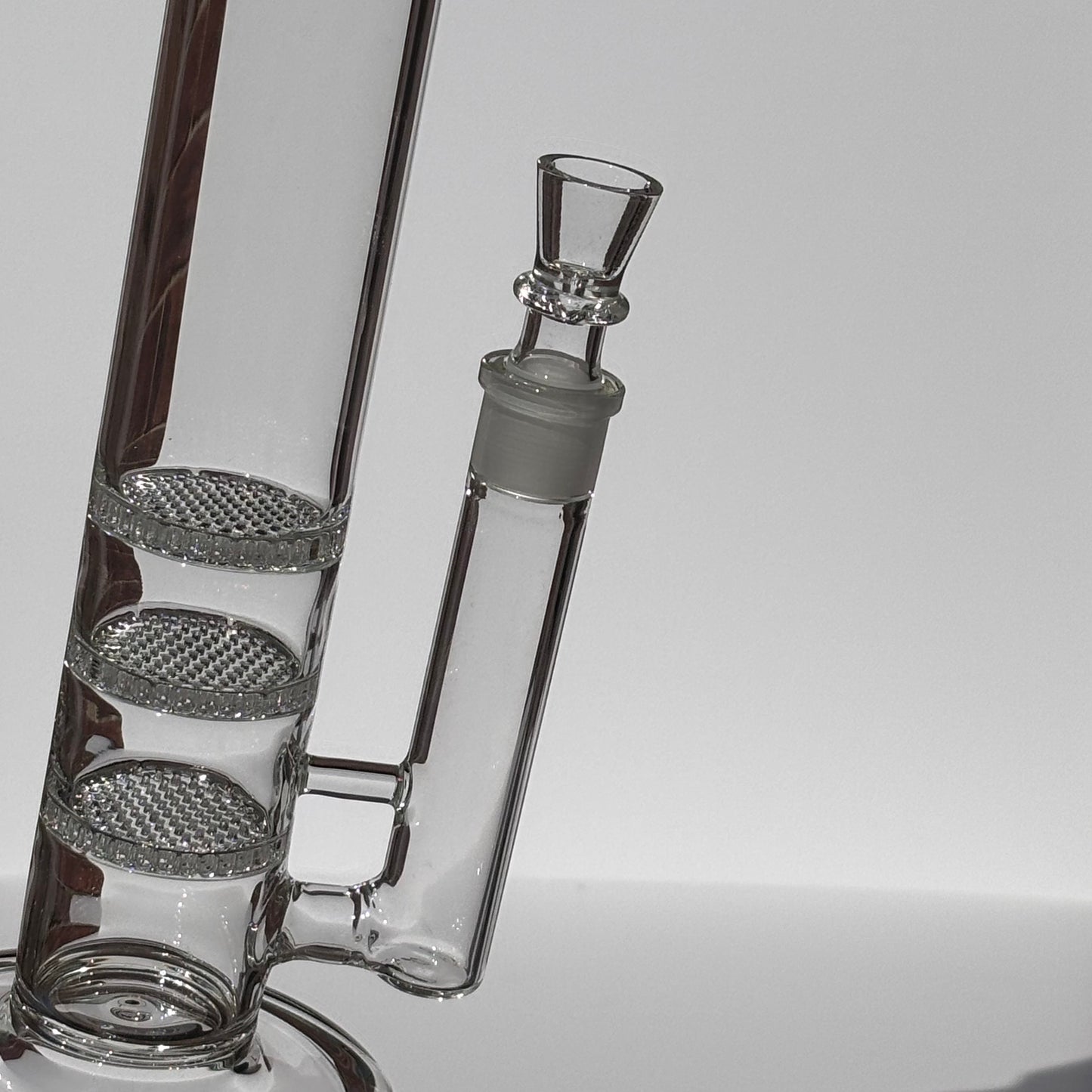 16” Tall Curved Neck Triple Honeycomb Tube Bong