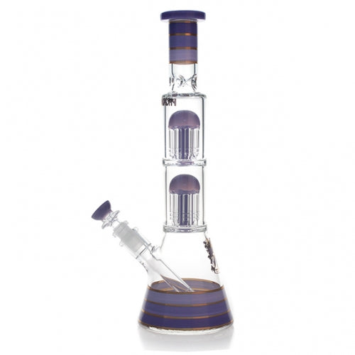 PhoenixStar 13.8” Double Showerhead Percolator Beaker Bong