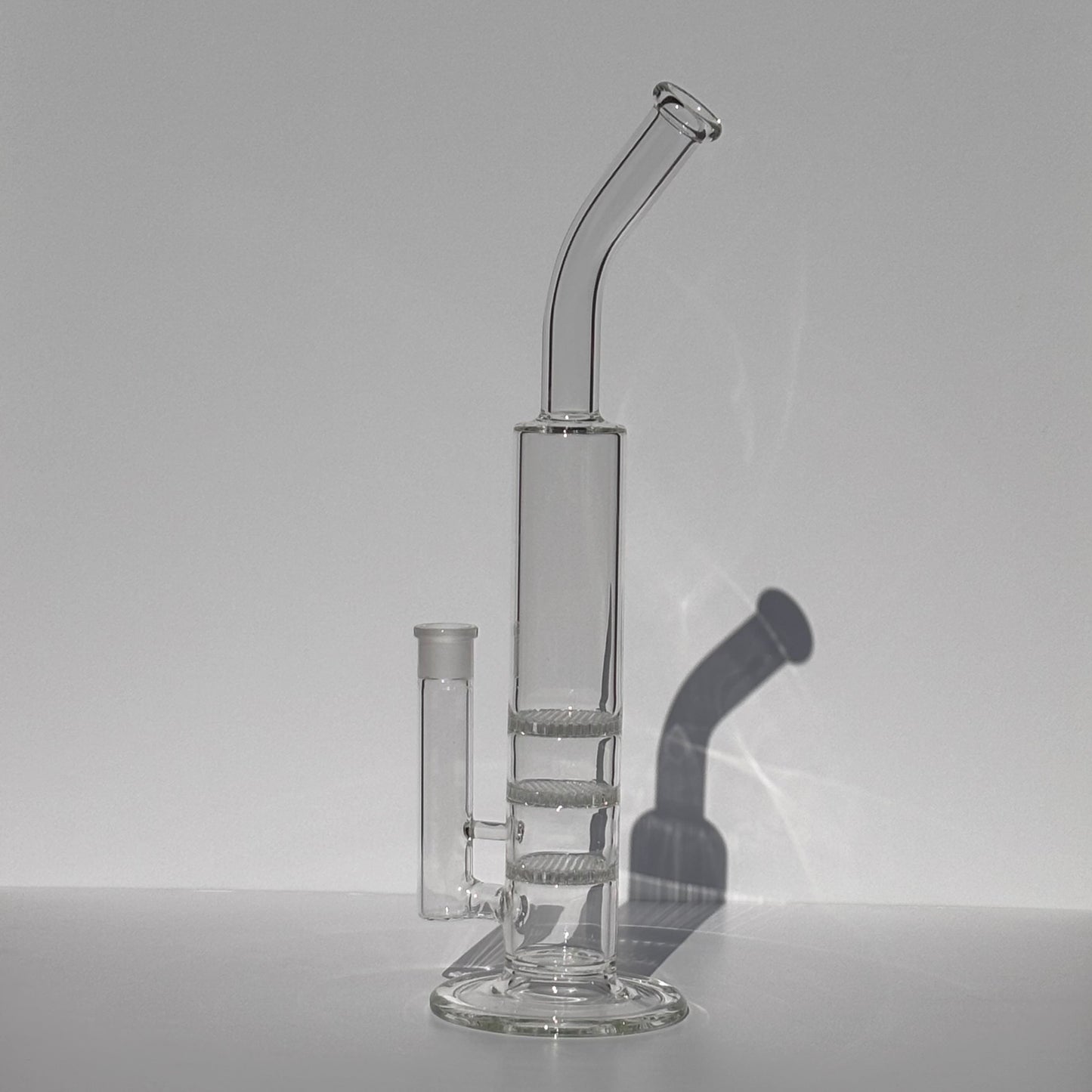 16” Tall Curved Neck Triple Honeycomb Tube Bong