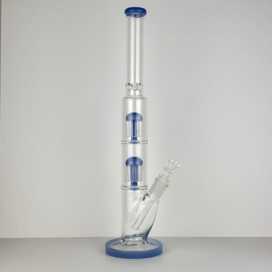 Double Showerhead Percolator Tube Bong w/Disc Base