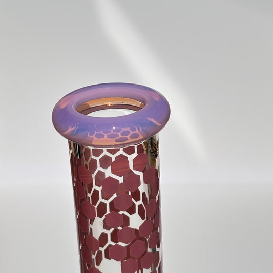 Bee Beaker Bong w/Dripping Honeycomb Decal