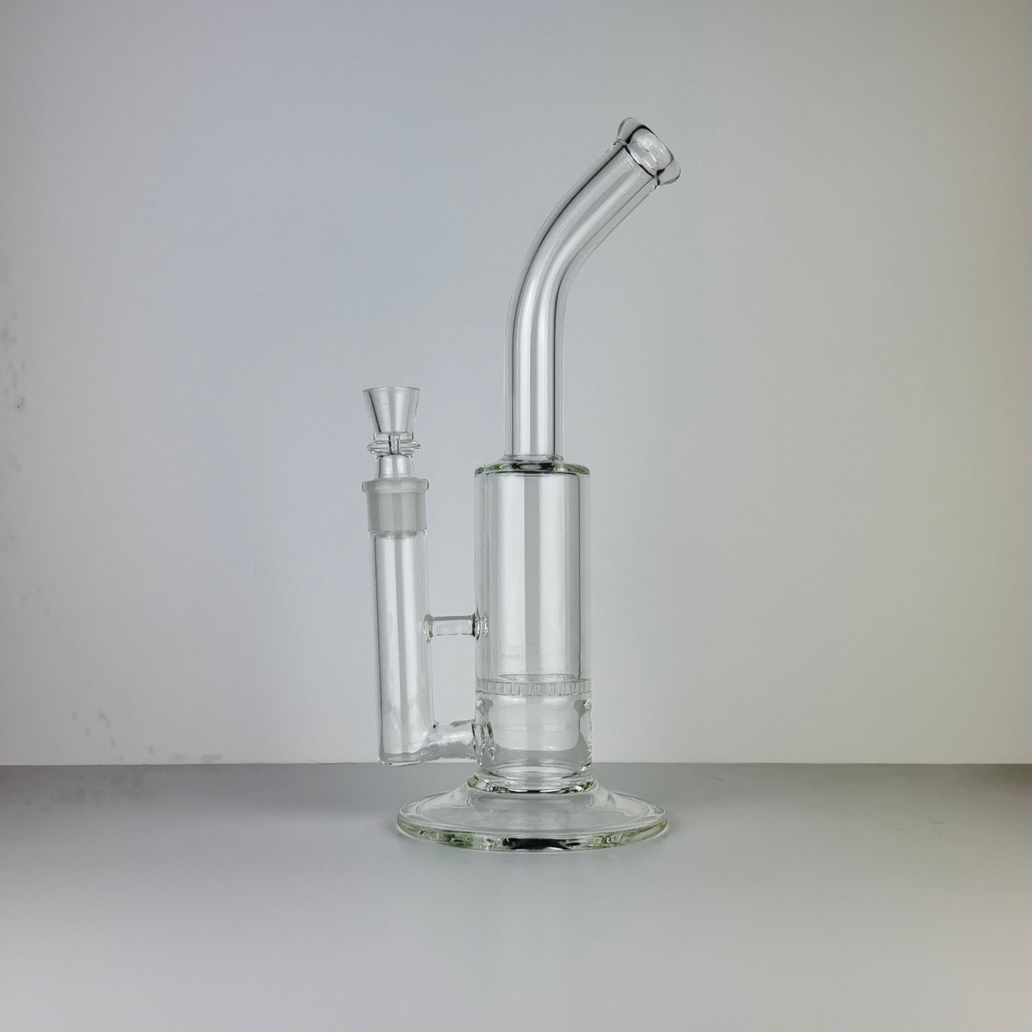 Single Honeycomb Percolator Tube w/Curved Neck, w/ Disc Base