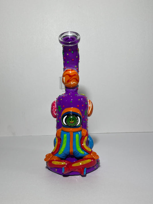 Glow in the Dark Spaceman Glass Hand Painted Rig 14mm