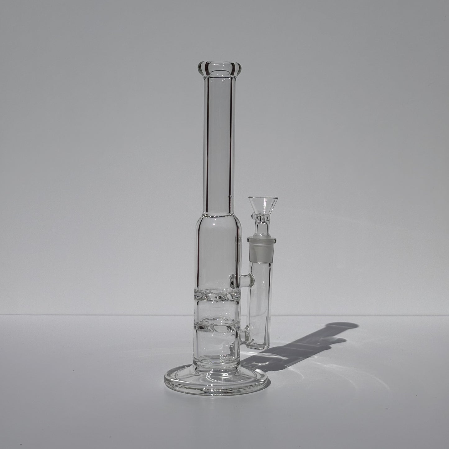 10” Twin Slanted Percolator Tube Bong w/Disc Base