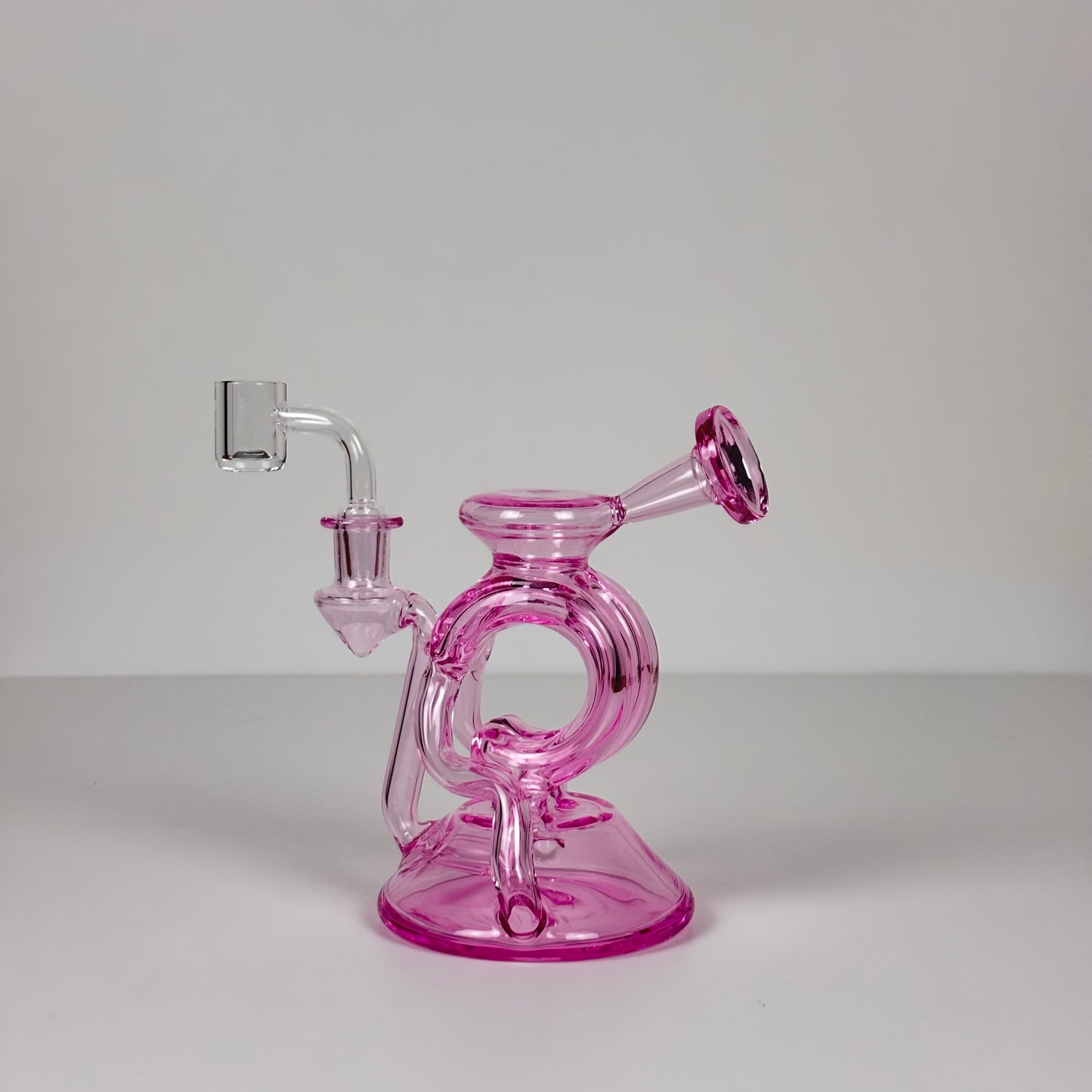 Double Barrel Recycler Dab Rig in Pink