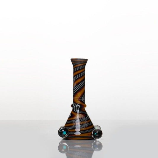 Small Jail House Fire Worked Tube Rig with Opals 10mm by iDab Glass