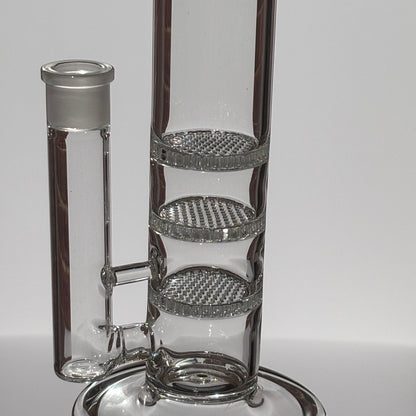 16” Tall Curved Neck Triple Honeycomb Tube Bong
