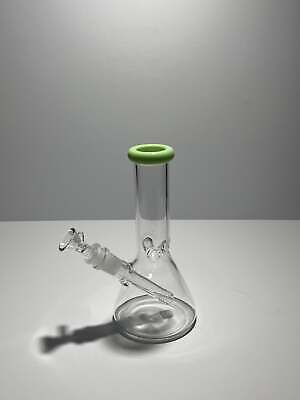 Clear Glass Beaker Bong With Coloured Mouthpiece 14mm