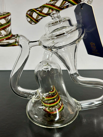 Rasta Striped 6.5” Phoenix Star Recycler Rig