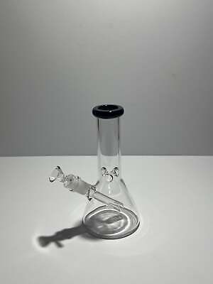 Clear Glass Beaker Bong With Coloured Mouthpiece 14mm