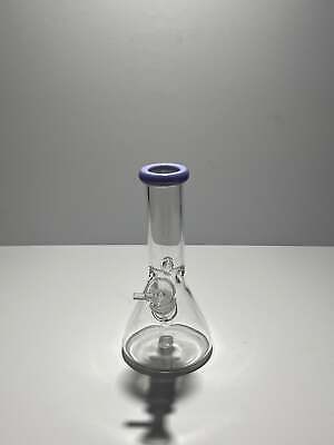 Clear Glass Beaker Bong With Coloured Mouthpiece 14mm