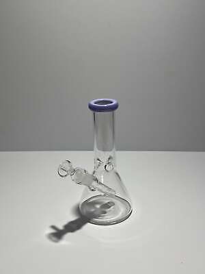 Clear Glass Beaker Bong With Coloured Mouthpiece 14mm