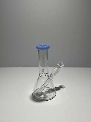 Clear Glass Beaker Bong With Coloured Mouthpiece 14mm