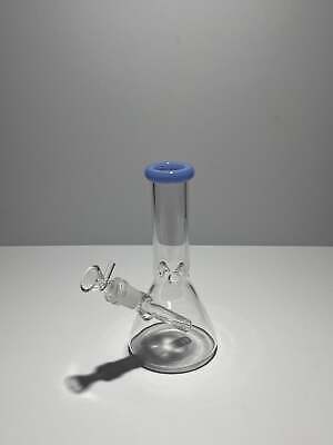 Clear Glass Beaker Bong With Coloured Mouthpiece 14mm