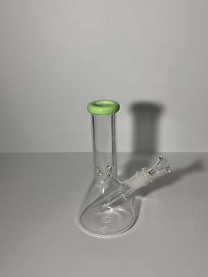 Clear Glass Beaker Bong With Coloured Mouthpiece 14mm