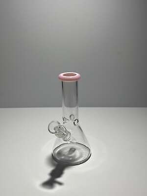 Clear Glass Beaker Bong With Coloured Mouthpiece 14mm