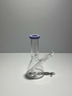 Clear Glass Beaker Bong With Coloured Mouthpiece 14mm