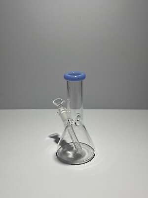 Clear Glass Beaker Bong With Coloured Mouthpiece 14mm