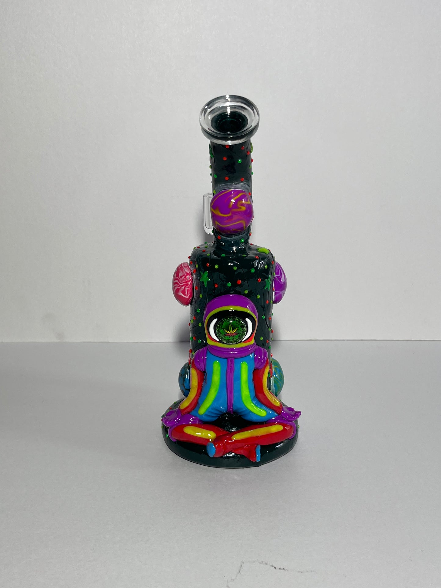 Glow in the Dark Spaceman Glass Hand Painted Rig 14mm