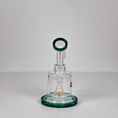 GlassLabs 303 7” Incline Percolator Dab Rig in Dark Smoked Green