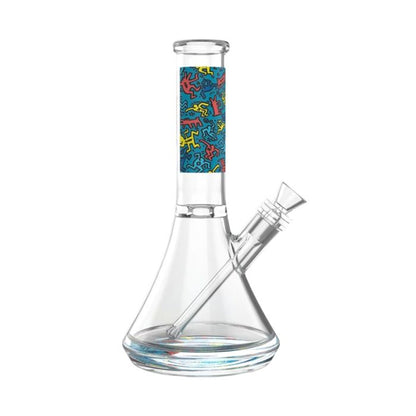 Beaker Bong by Keith Haring (Blue Glass)