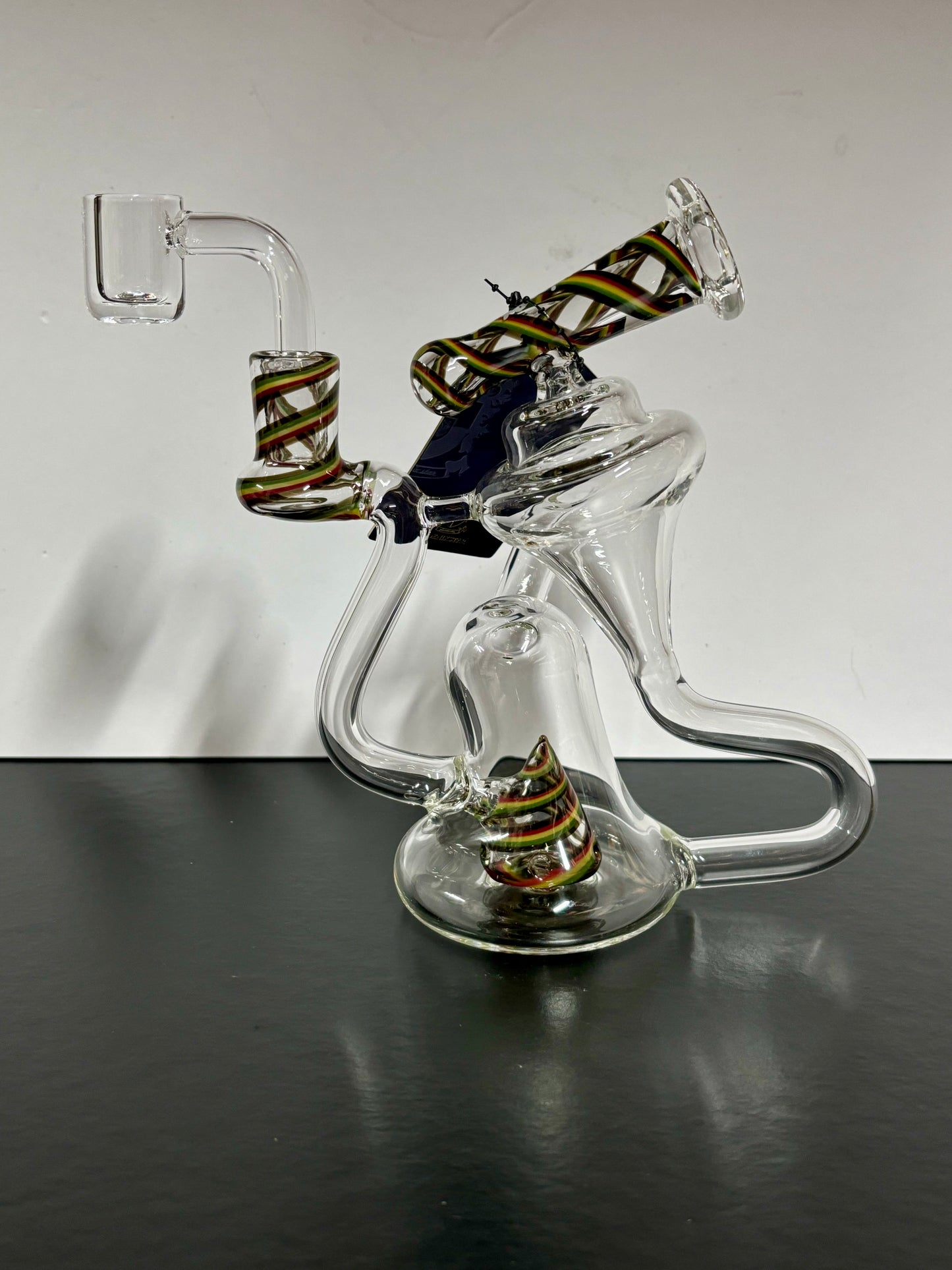 Rasta Striped 6.5” Phoenix Star Recycler Rig