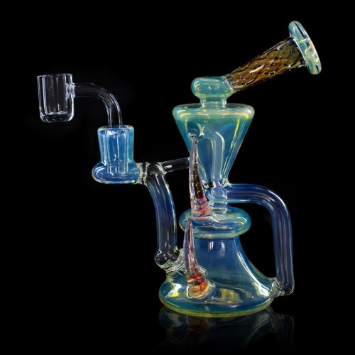 5"  PhoenixStar Dual Chamber Recycler Silverfumed NorthStar American Glass