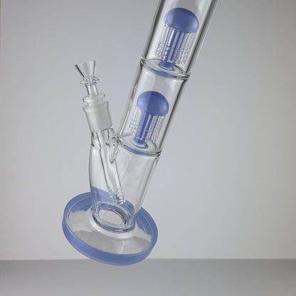 Double Showerhead Percolator Tube Bong w/Disc Base