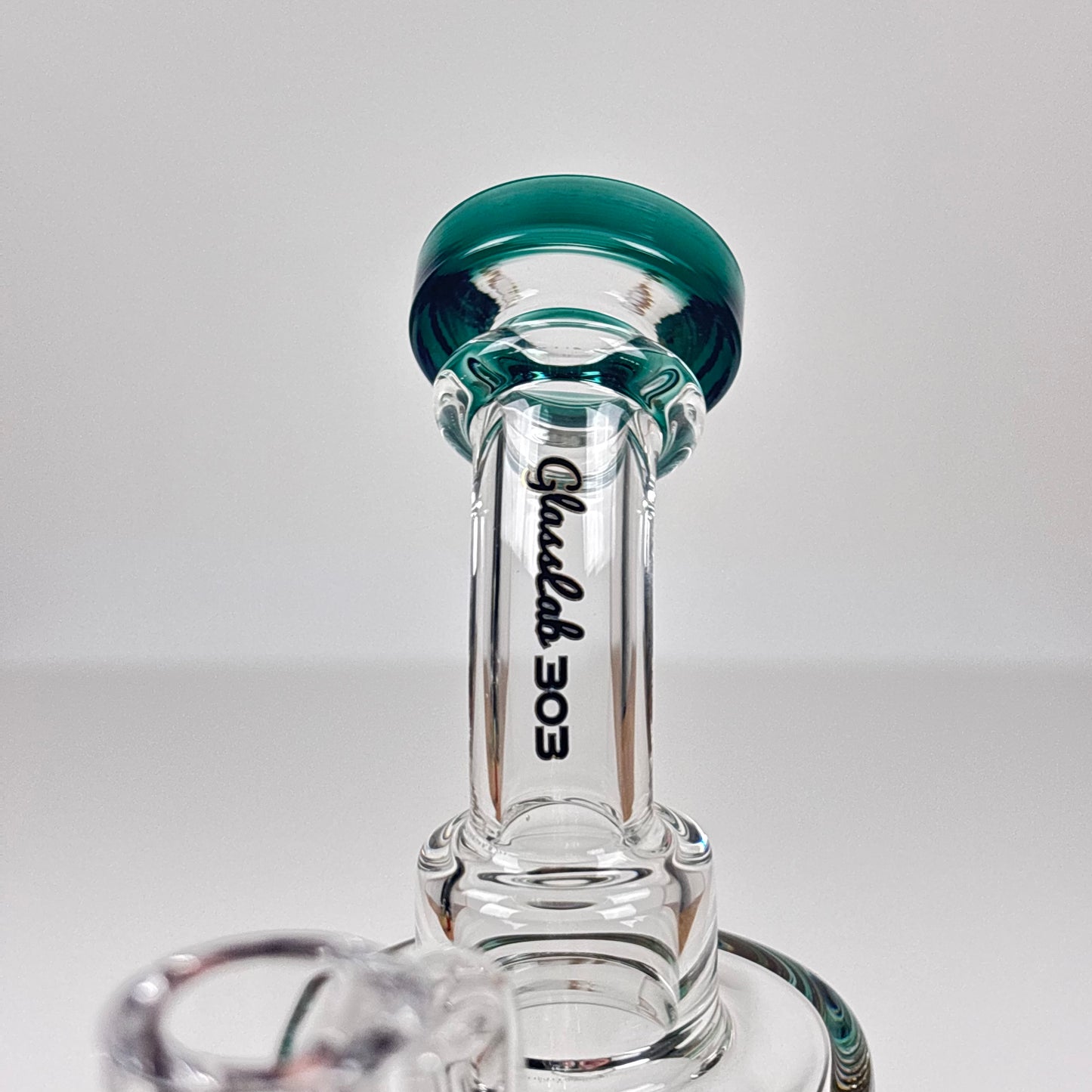 GlassLabs 303 7” Incline Percolator Dab Rig in Dark Smoked Green
