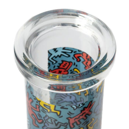 Beaker Bong by Keith Haring (Blue Glass)