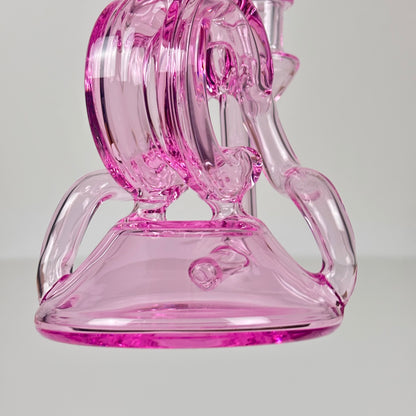 Double Barrel Recycler Dab Rig in Pink