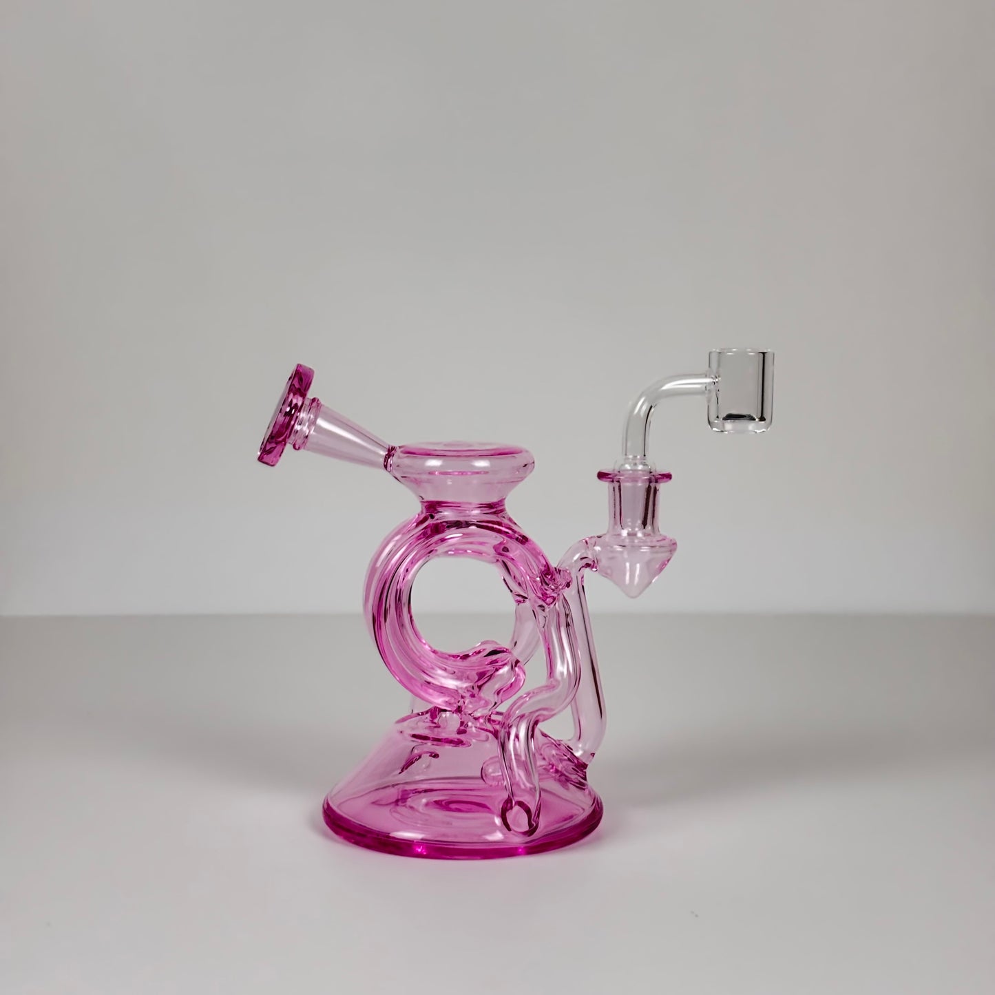 Double Barrel Recycler Dab Rig in Pink