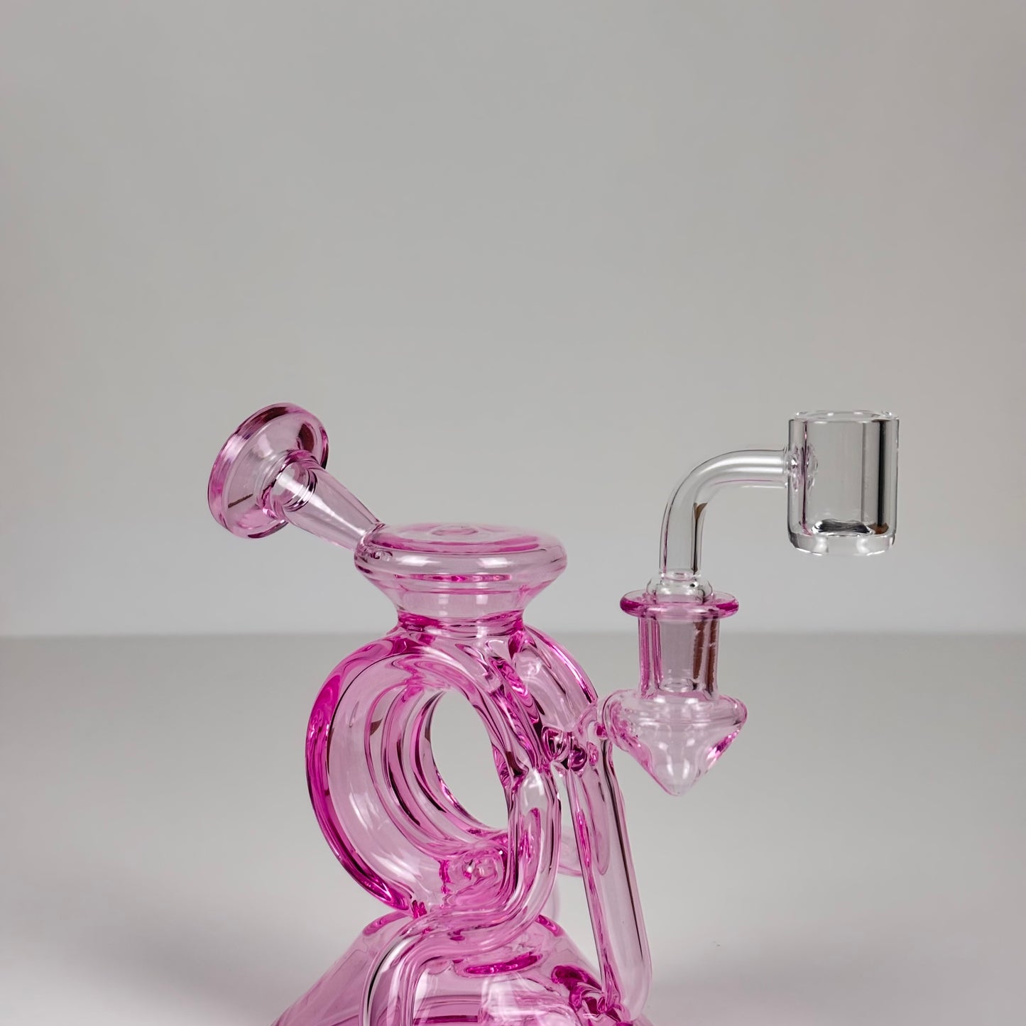 Double Barrel Recycler Dab Rig in Pink