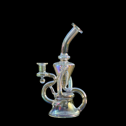 14mm Whirlpool Recycler Rig W/ 4 Hole Globe Percolator