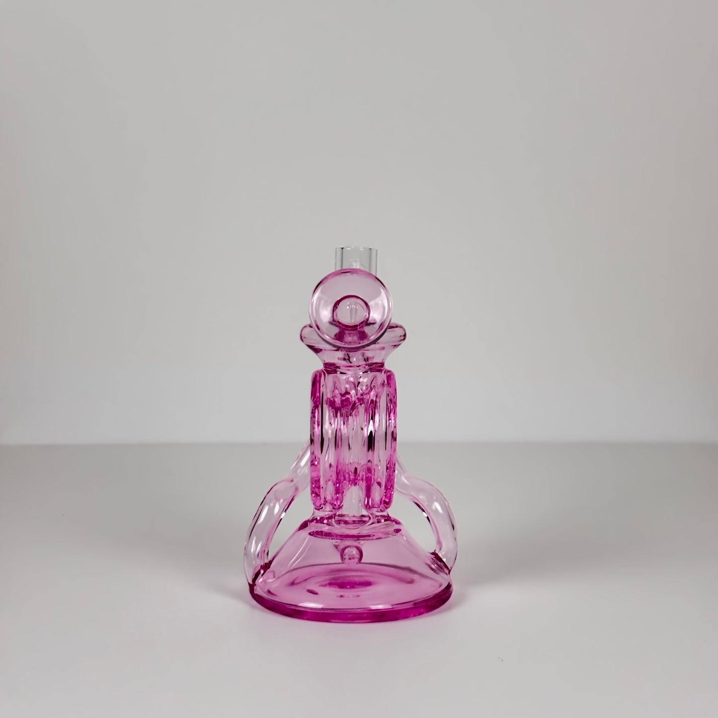 Double Barrel Recycler Dab Rig in Pink