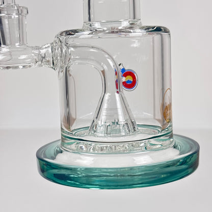 GlassLabs 303 7” Incline Percolator Dab Rig in Dark Smoked Green