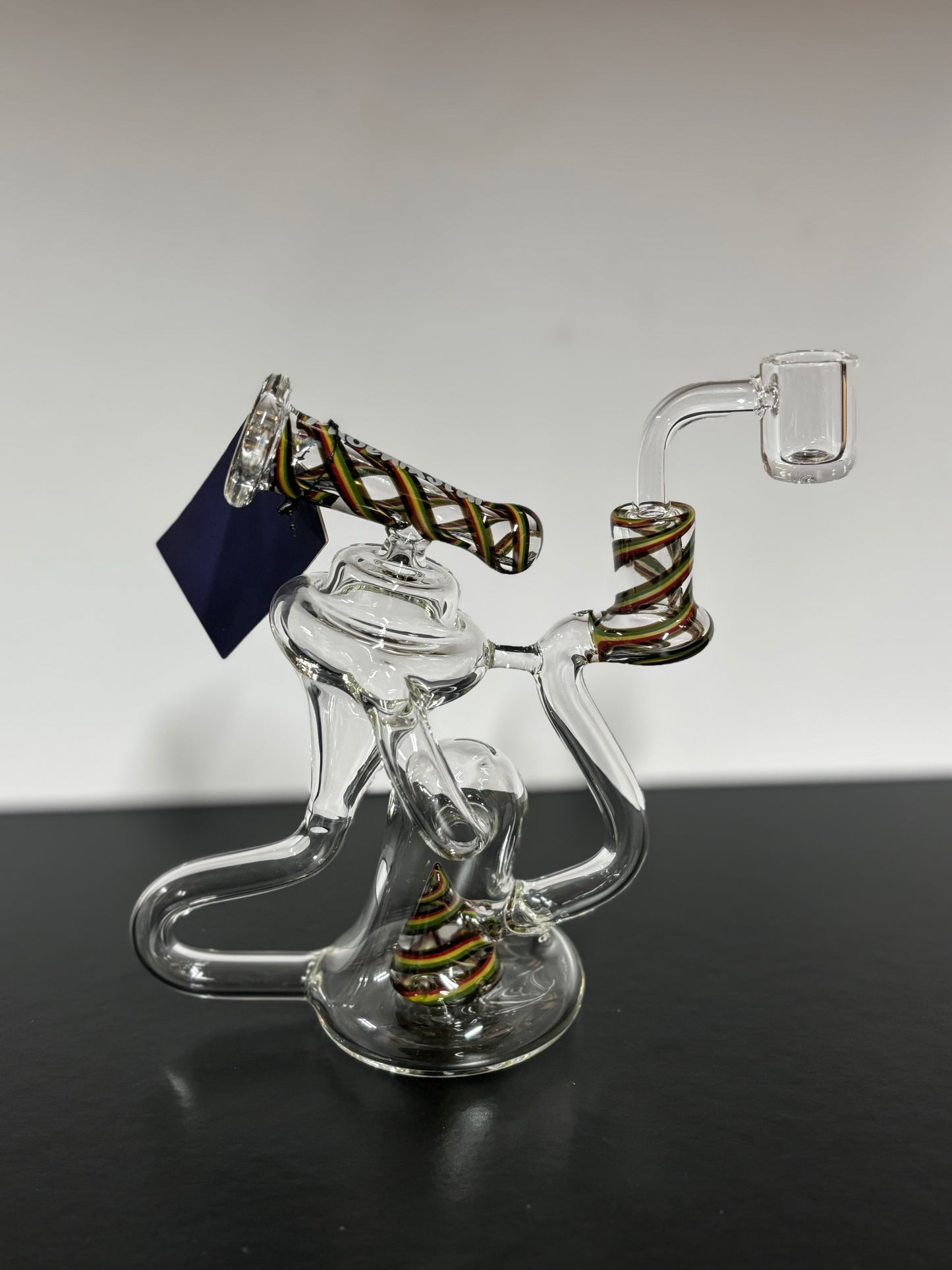 Rasta Striped 6.5” Phoenix Star Recycler Rig