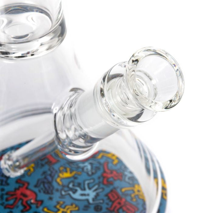 Beaker Bong by Keith Haring (Blue Glass)