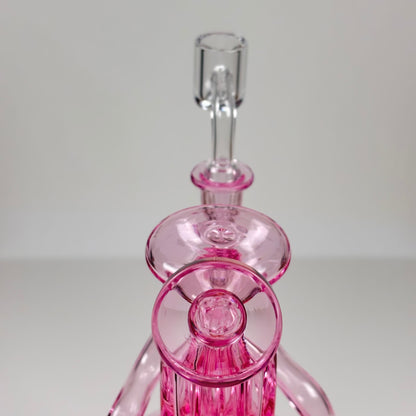 Double Barrel Recycler Dab Rig in Pink
