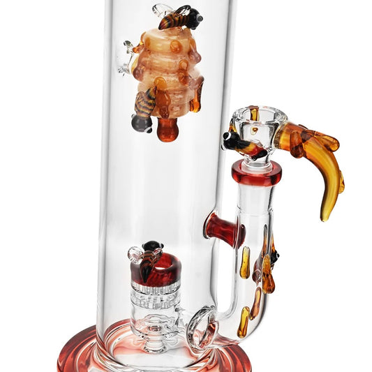 EG Glass Honey Bee Straight Tube Bong