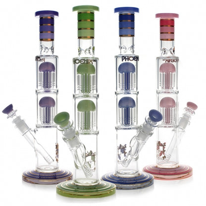 PhoenixStar Double 8 Arm Percolator Tube W/Thick Disc Base
