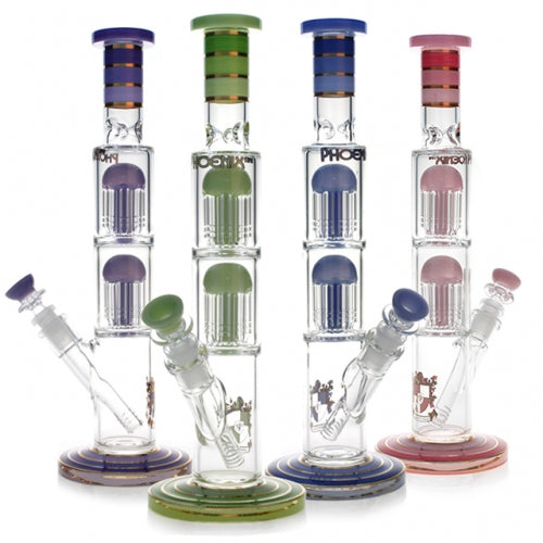 PhoenixStar Double 8 Arm Percolator Tube W/Thick Disc Base