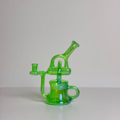 Neon 4 Holed Percolator Recycle Dab Rig
