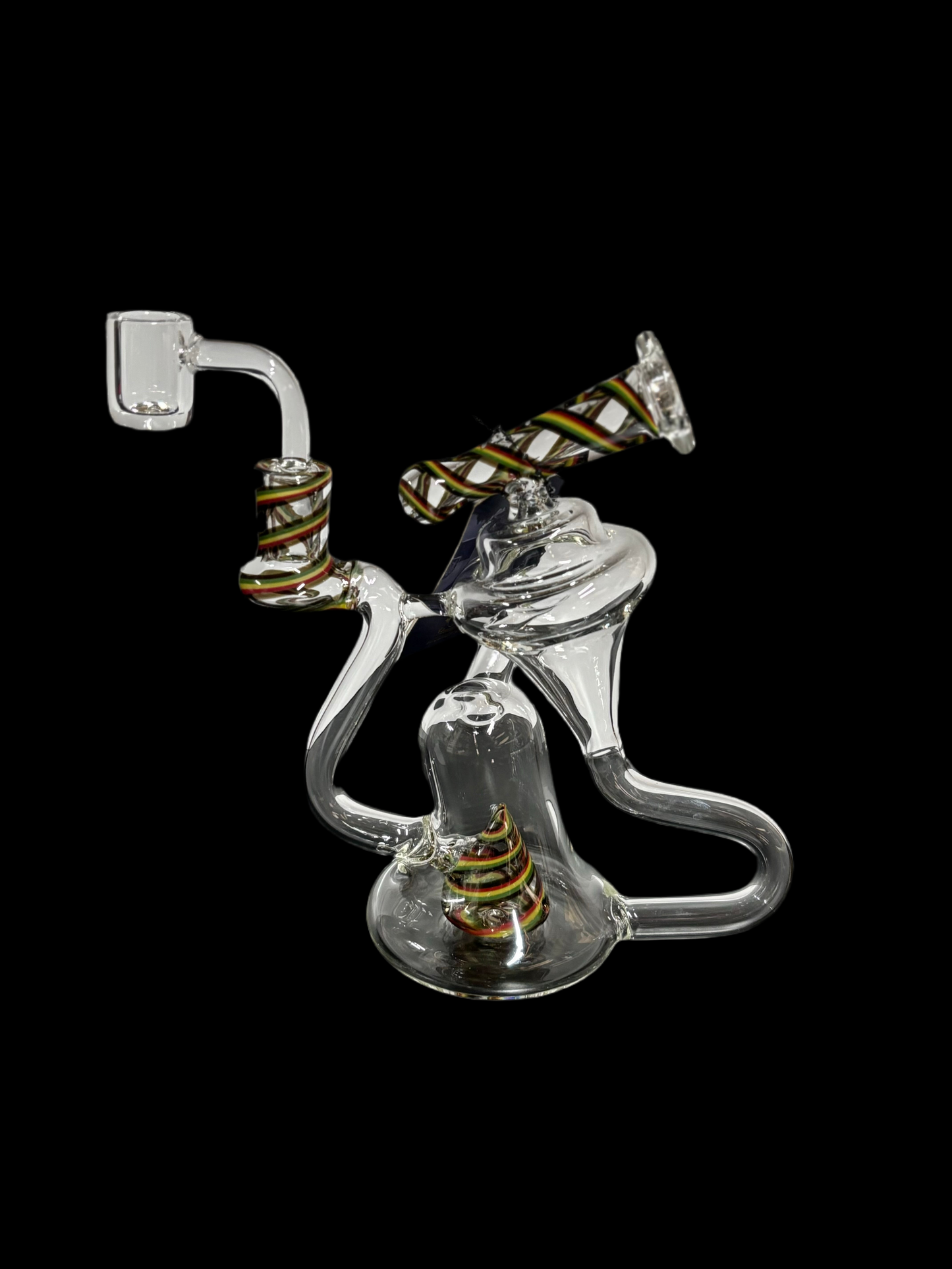 Rasta Striped 6.5” Phoenix Star Recycler Rig